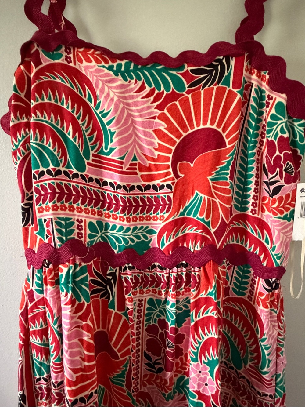 MSK Tropical Floral Maxi Dress in Red, Pink & Green - Picture 5 of 5